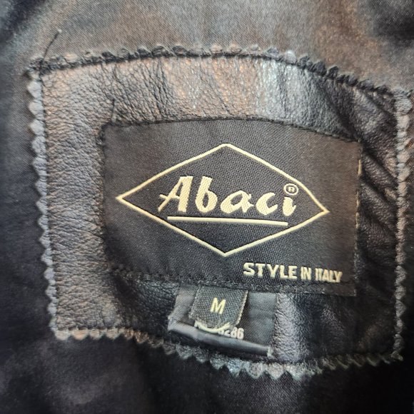 Vintage Abaci Leather Men's Trench Coat Black - Size Medium - Picture 6 of 6